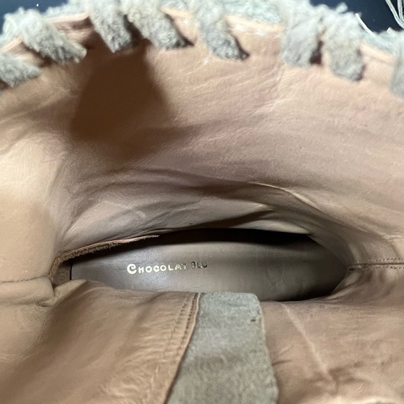 Chocolat Blu Azzo taupe suede ankle boots tassels inside zip calf hair 39, 8.5 - Picture 6 of 9